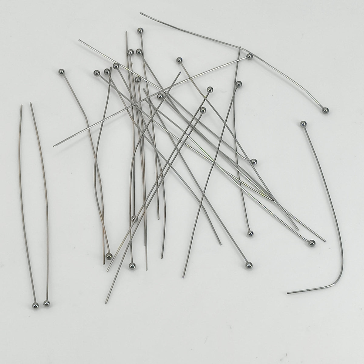 304-Stainless Steel Ball Head Pins 70x0.5 MM (10 Grams, 65+  Pieces) 24 Gauge Tarnish Resistant Silver Color For Jewellery Making Crafts
