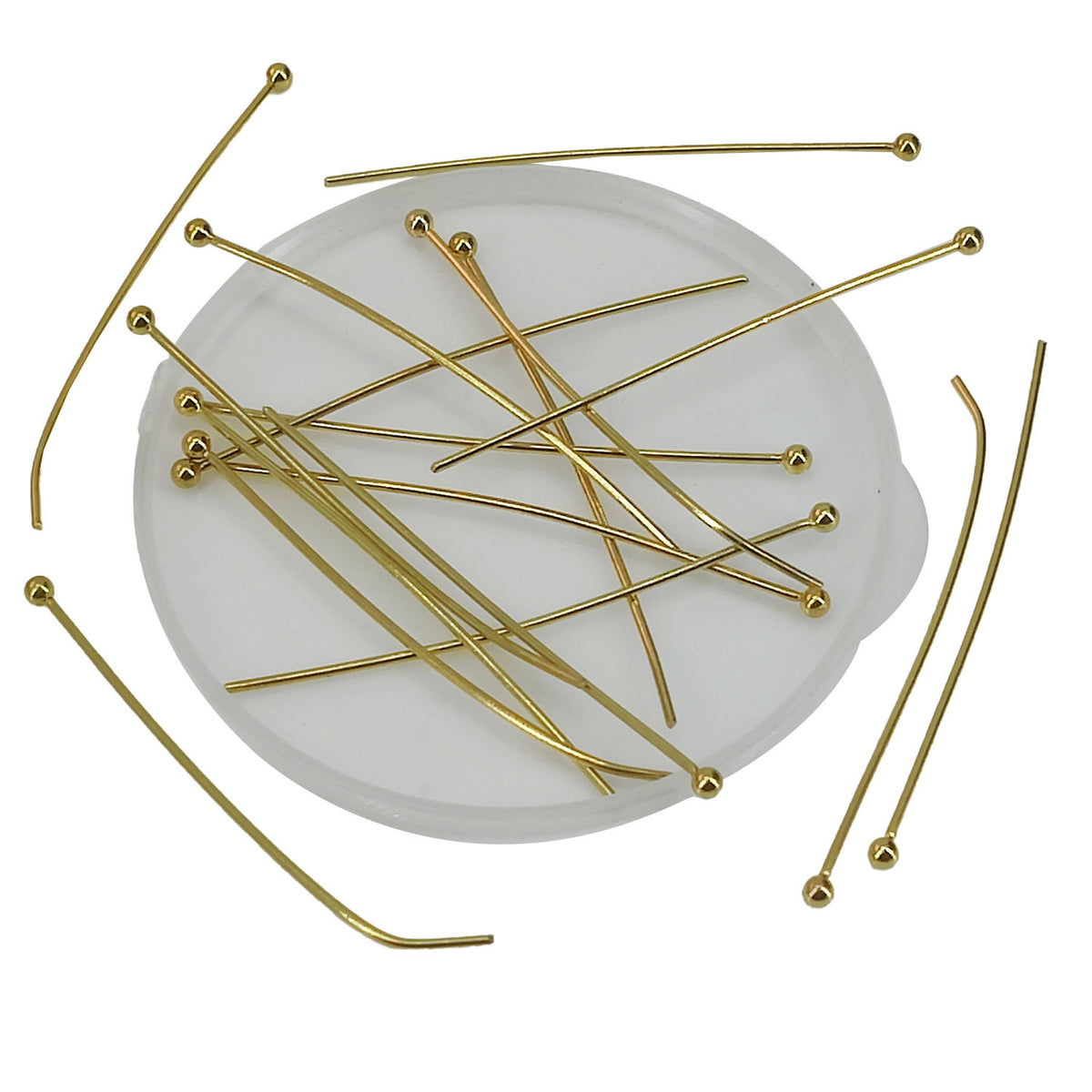 304-Stainless Steel Ball Head Pins 40x0.7 MM (10 Pieces) 21 Gauge Tarnish Resistant Gold Color For Jewellery Making Crafts