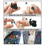 Silicone Brooch Rubber Pin Backs 10x8 MM (28-30 PCs, 10 GMs Wt) Black Comfort Fit Tie Tack Safety Backs for Holding Uniform Badges Lapel Hats