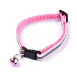 Name Personalized Adjustable Polyester Reflective Pet Dog Cat Collar 8 Inch [Neck Dia 7.5 to 12 Inch] Pink (Pack of 1)
