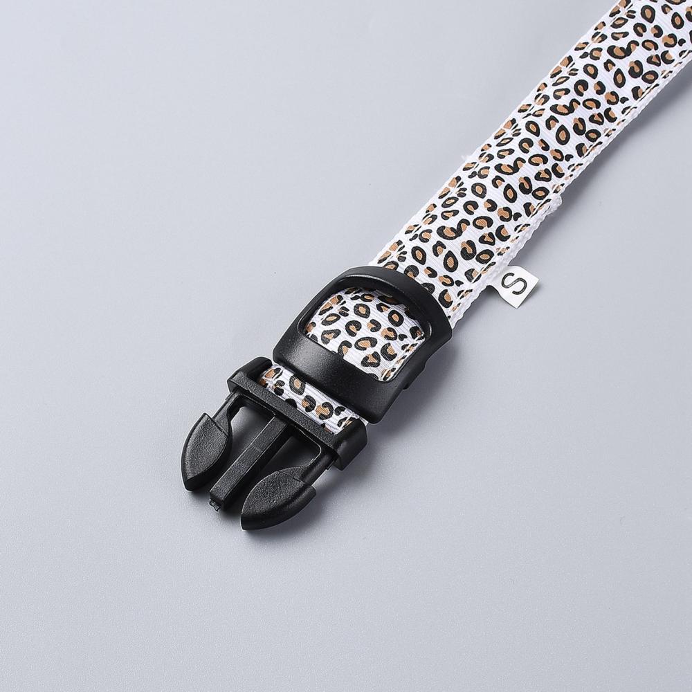 Name Personalized Adjustable Polyester LED Pet Dog Collar Water Resistant Flashing Light [Battery Not Included] 14 Inch (1 Piece) White