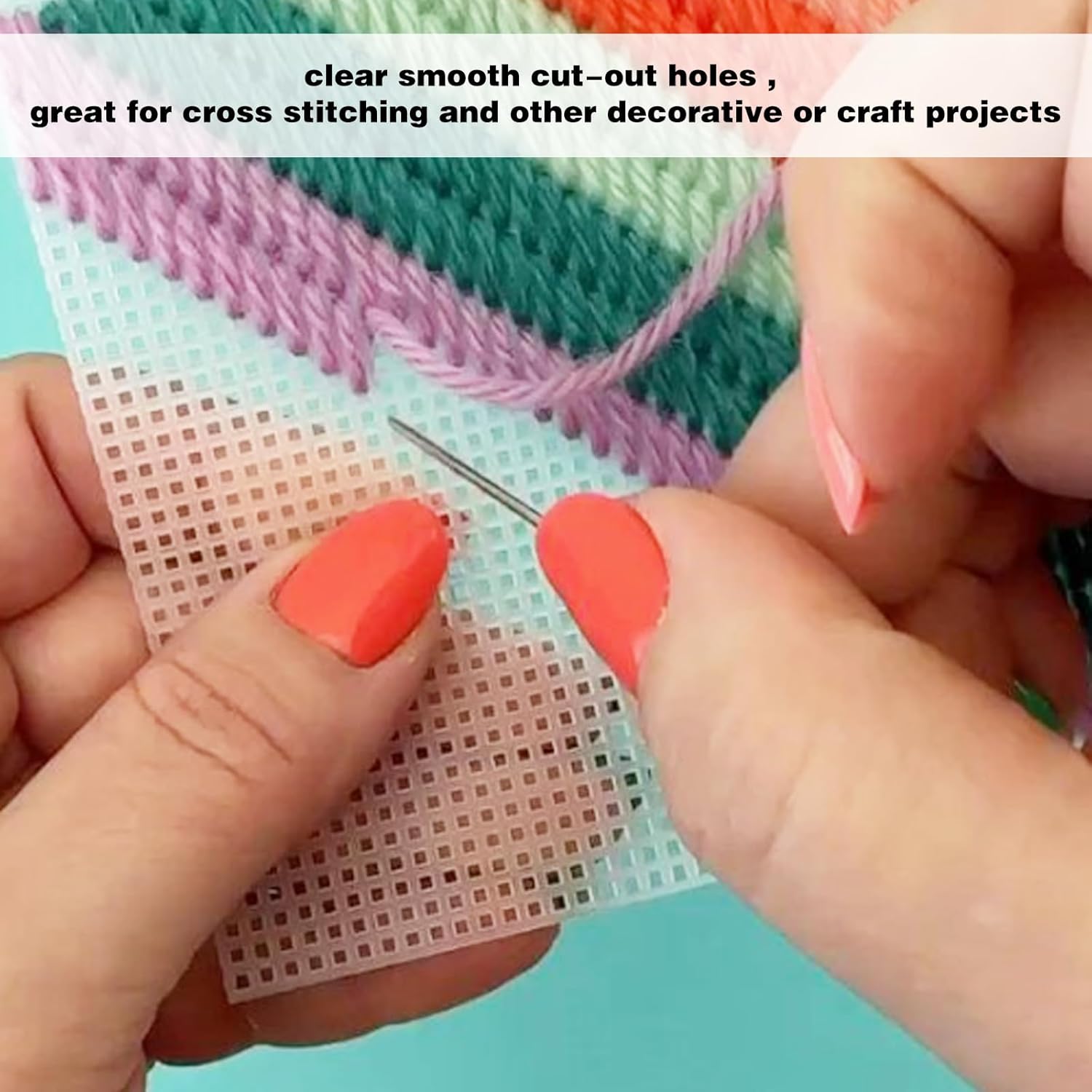 Embroidery Canvas Mesh Plastic Sheets 13x20 Inch (1 Sheet) Hole 3x3mm For Bag Purse Bottom Side Padding Rectangle White For Cross Stitching Knitting
