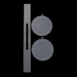 Embroidery Canvas Mesh Bottom Side Padding Plastic Sheets (6.75 Inch Round x 2 PCs, 22x2 Inch Rectangle x 1 PC) Hole 4x4mm White For Bag Purse Making [ac-sewsupp-00006-m33]
