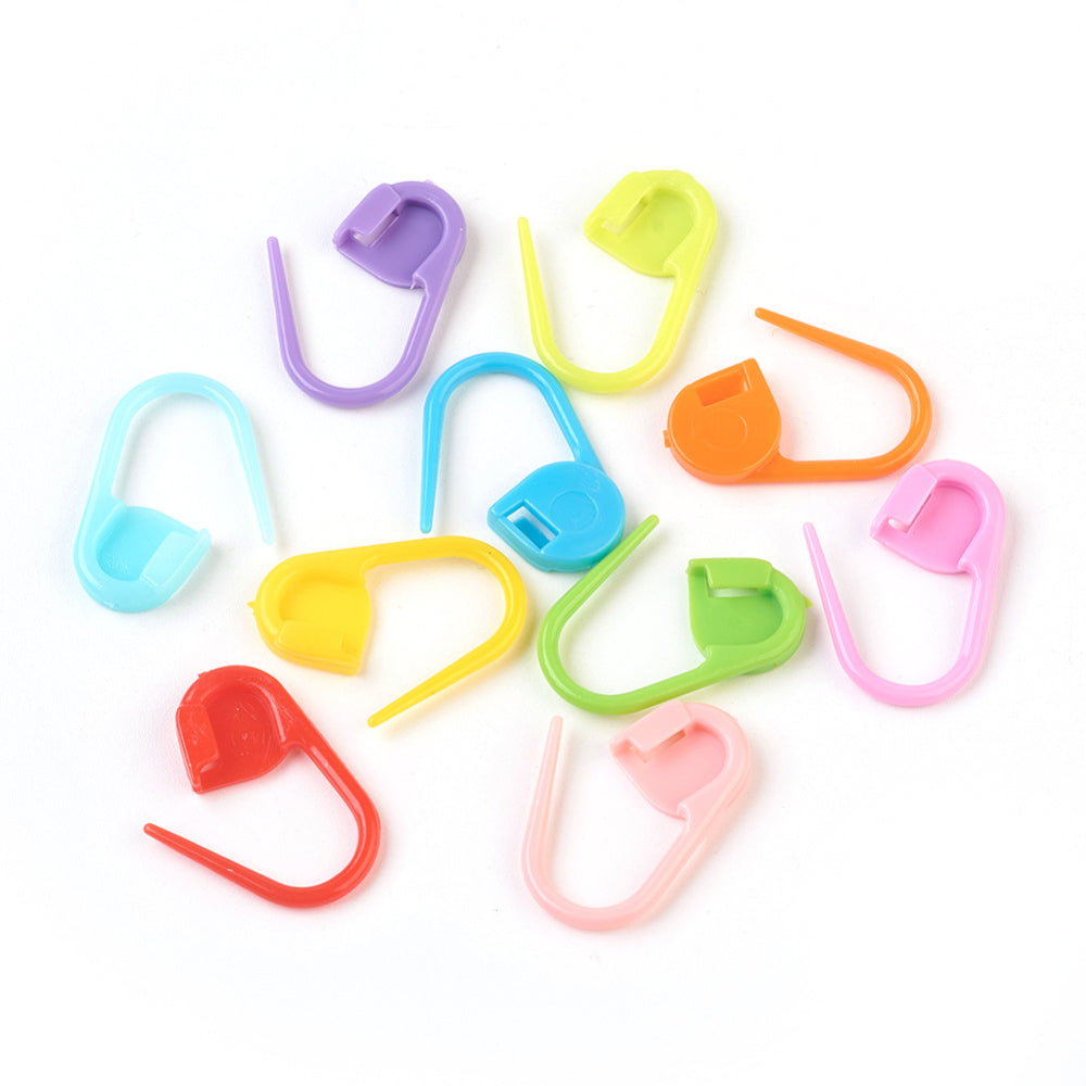 ABS Plastic Knitting Stitch Markers (10 Grams, 30-40 Pieces) 22x11x3 MM Crochet Bag Locking Holders [ac-sewsupp-00007-m11]