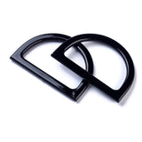 Plastc D Shape Purse Bag Handles (2 Pieces) 4.75x3.3 Inch 8mm Thick Black For Making Accessories Spare Replacements