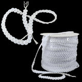 Sequins Chain Rolls (10 Meters) White 6 MM Round Paillettes For Sewing Accessories Garment Ornament Decorative Embellishments [ac-sewsupp-00010-m12]