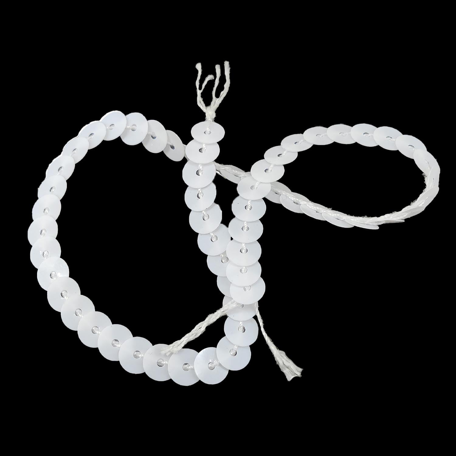 Sequins Chain Rolls (10 Meters) White 6 MM Round Paillettes For Sewing Accessories Garment Ornament Decorative Embellishments [ac-sewsupp-00010-m12]