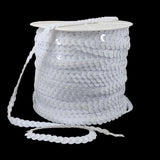 Sequins Chain Rolls (10 Meters) White 6 MM Round Paillettes For Sewing Accessories Garment Ornament Decorative Embellishments [ac-sewsupp-00010-m12]