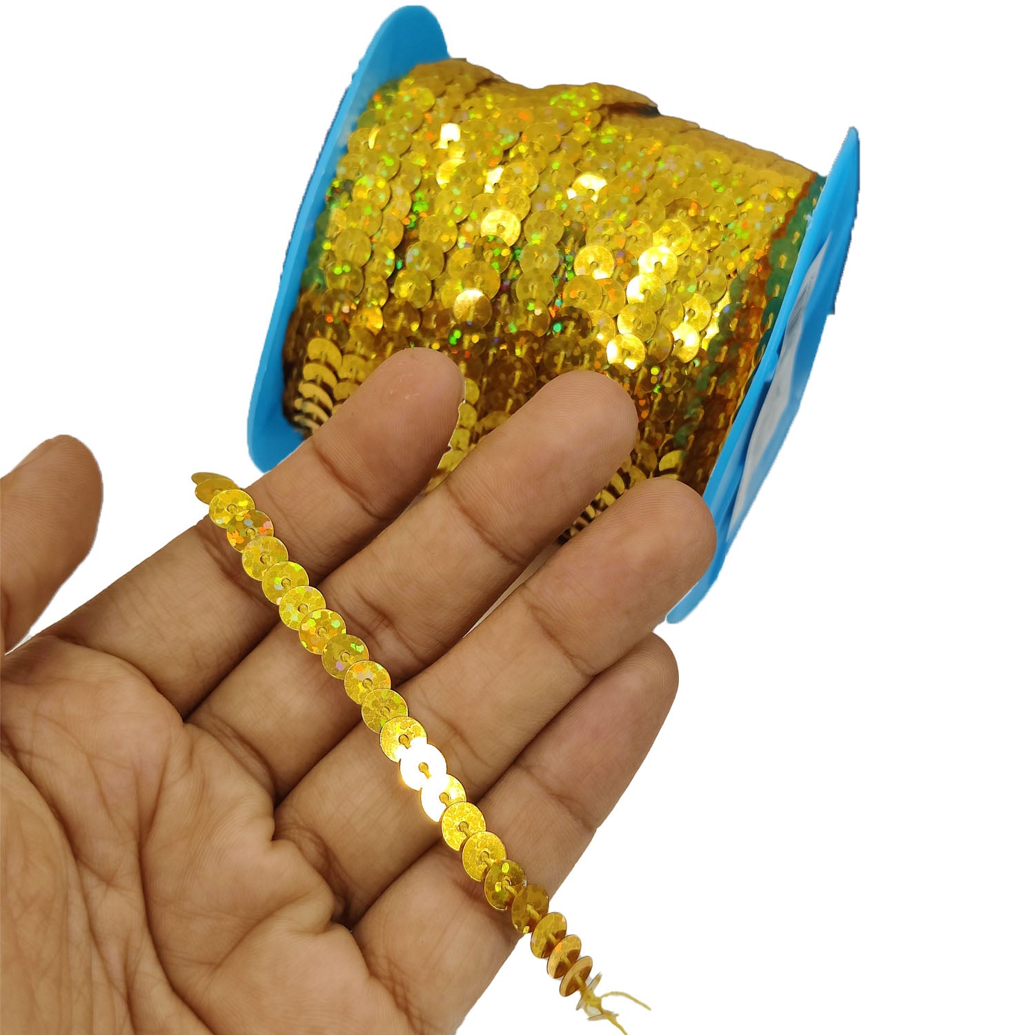 Sequins Chain Rolls (10 Meters) Glitter Golden Brown 6 MM Round Paillettes For Sewing Accessories Garment Ornament Decorative Embellishments