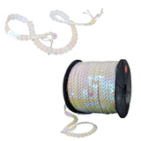 Sequins Chain Rolls (10 Meters) Shine Reflective White 6 MM Round Paillettes For Sewing Accessories Garment Ornament Decorative Embellishments [ac-sewsupp-00010-m8]