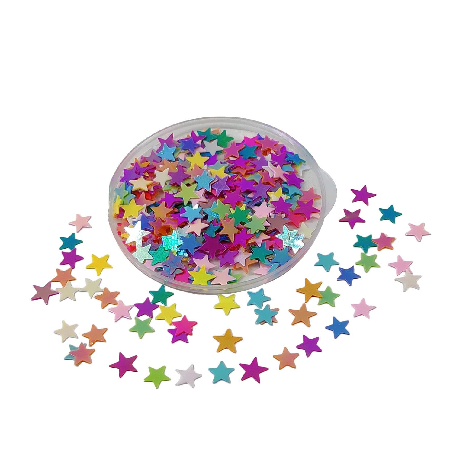 Plastic Sequins (1800+ Pieces) 5x5.5 MM 0.4 MM Thick No Hole Mixed Colors Star Paillettes For Sewing Garment DIY Crafts Embellishments [ac-sewsupp-00011-m12]