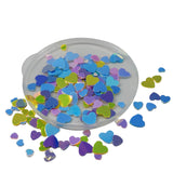 Plastic Sequins (800+ Pieces, 5 GMs Wt) Mixed Sizes 3-5 MM Long x 0.4 MM Thick No Hole Mixed Colors Heart Paillettes For Sewing Garment Accessories [ac-sewsupp-00011-m2]