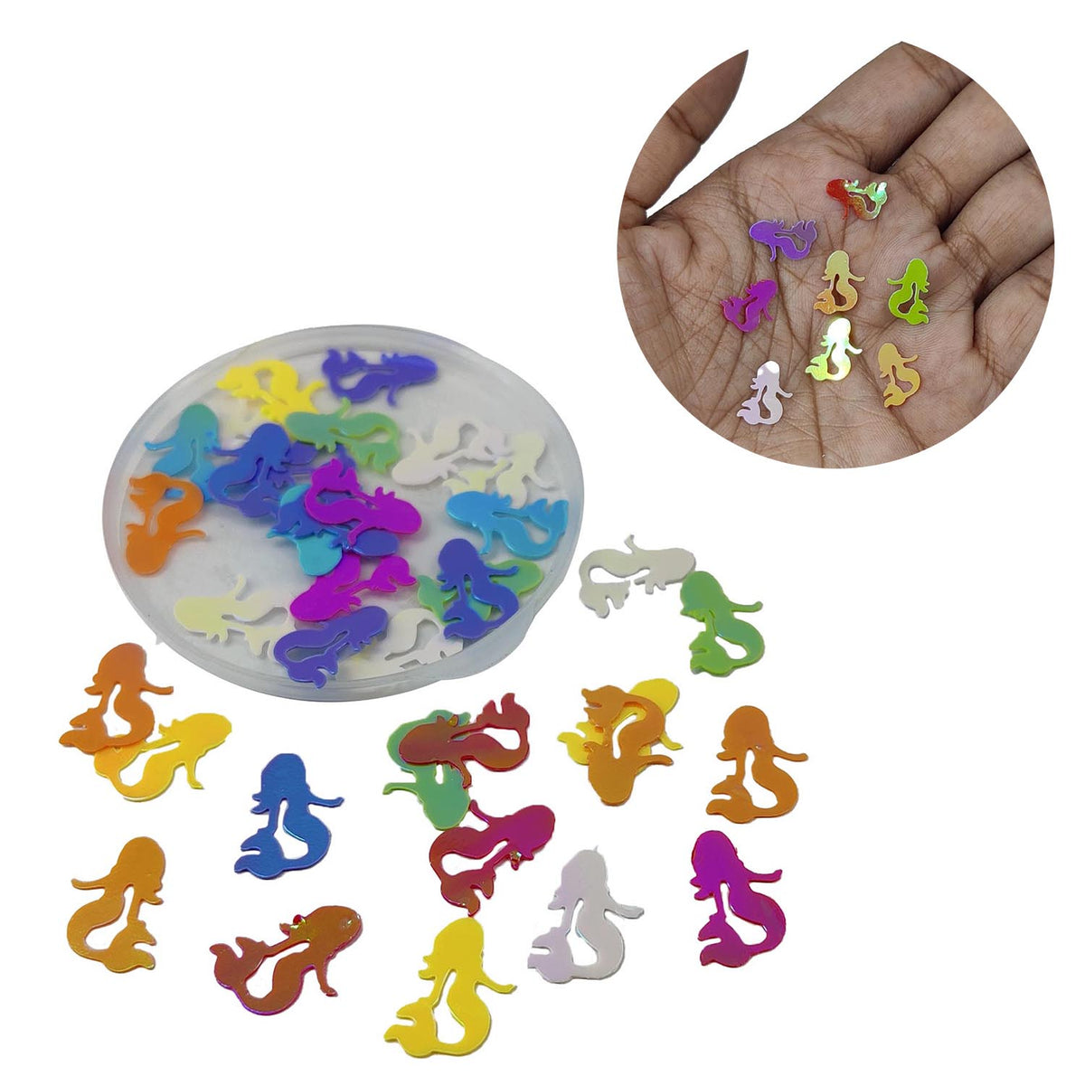 Plastic Sequins (Approx 500 Pieces) 12x9.5 MM 0.4 MM Thick No Hole Mixed Colors Mermaid Paillettes For Sewing Garment DIY Crafts Embellishments