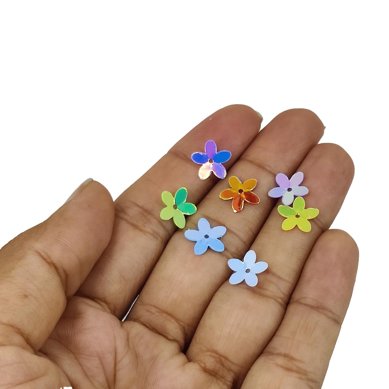 Plastic Sequins (450+ Pieces) 10x10 MM 0.4 MM Thick 1.2 MM Hole Mixed Colors Flower Paillettes For Sewing Garment DIY Crafts Embellishments [ac-sewsupp-00011-m9]