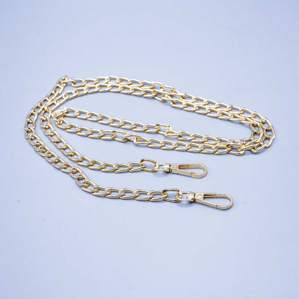 Alloy Twisted Bag Chains (1.2 Meter) With Clasp Lock Link 15x7x2 MM Light Gold Color Purse Sling Tote Replacement Parts Handles