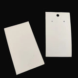 Paper Earring Display Card Strips 3.5x2inch (9x5CM) Rectangle White (Pack of 50 Pieces)