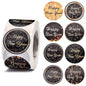 Paper Stickers 1.5 Inch / 3.75 CM (1 Roll, 500 Stickers) Happy New Year Wishes Theme Round Multicolor Gift Packing Tags