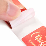 Paper Stickers 3x1 Inch / 7.5x2.5 CM (1 Roll, 120 Stickers) Christmas New Year Wishes Theme Rectangle Multicolor Gift Packing Tags