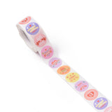 Paper Stickers 1 Inch / 2.5 CM (1 Roll, 500 Stickers) Valentine's Day Love Theme Round Multicolor Gift Packing Tags