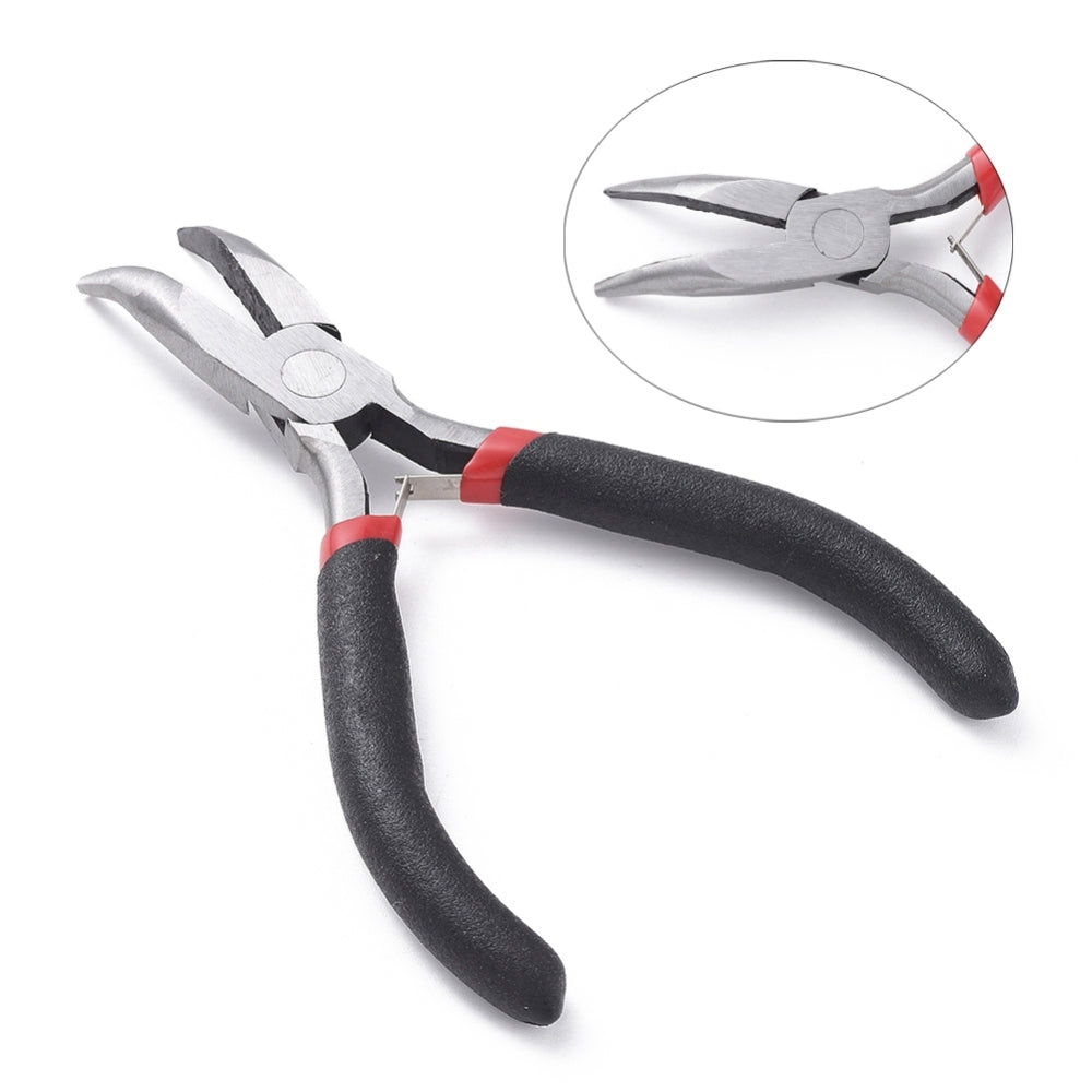 Bent Nose Plier 5 Inch (1 Piece, Random Color) For Jewellery Making [jefs-dispcrdtool-00219-m10]