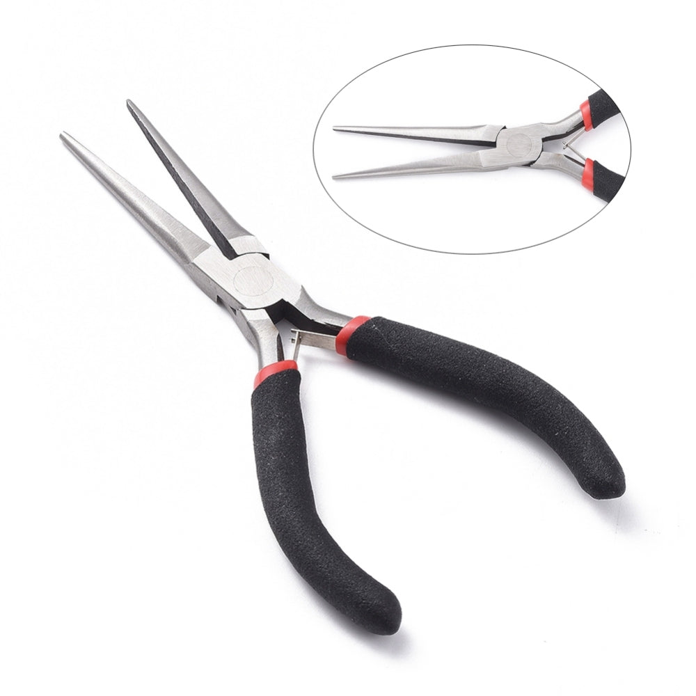 Long Chain & Needle Nose Plier 6 Inch (1 Piece, Random Color) For Jewellery Making [jefs-dispcrdtool-00219-m11]