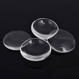 Glass Cabochons Embellishments 40x8 MM (Pack of 4 PCs) Round Dome Flat Back Transparent For DIY Crafts Jewellery Making Magnets