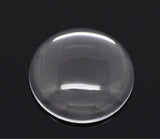 Glass Cabochons Embellishments 20x6 MM (Pack of 10 PCs) Round Dome Flat Back Transparent For DIY Crafts Jewellery Making Magnets