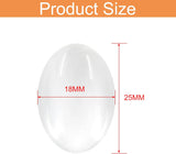 Glass Cabochons Embellishments 25x18x5 MM (Pack of 10 PCs) Oval Dome Flat Back Transparent For DIY Crafts Jewellery Making Magnets