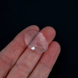 Glass Cabochons Embellishments 25x18x5 MM (Pack of 10 PCs) Oval Dome Flat Back Transparent For DIY Crafts Jewellery Making Magnets