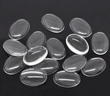 Glass Cabochons Embellishments 20x15x5 MM (10 Pieces) Oval Dome Patch Transparent Color For Jewellery Making DIY Painting Crafts Decoration [jefs-embelshcabo-00001-m24]