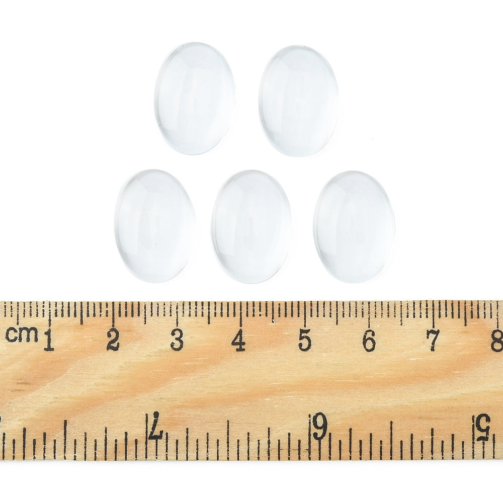 Glass Cabochons Embellishments 18x13x4.5 MM (10 Pieces) Oval Dome Patch Transparent Color For Jewellery Making DIY Painting Crafts Decoration [jefs-embelshcabo-00001-m25]