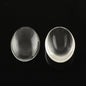 Glass Cabochons 18x13x4.5 MM (Pack of 10 PCs) Oval Dome Flat Back Transparent Embellishments For DIY Crafts Jewellery Making Magnets