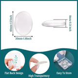 Glass Cabochons Embellishments 40x30x8 MM (Pack of 4 PCs) Oval Dome Flat Back Transparent For DIY Crafts Jewellery Making Magnets