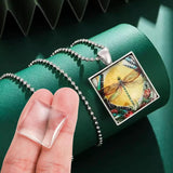 Glass Cabochons Embellishments 25x25x8 MM (Pack of 10 PCs) Square Dome Flat Back Transparent For DIY Crafts Jewellery Making Magnets