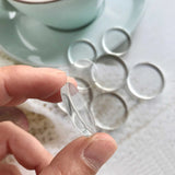 Glass Cabochons Embellishments 25x5 MM (Pack of 10 PCs) Round Double Side Flat Transparent For DIY Crafts Jewellery Making Magnets