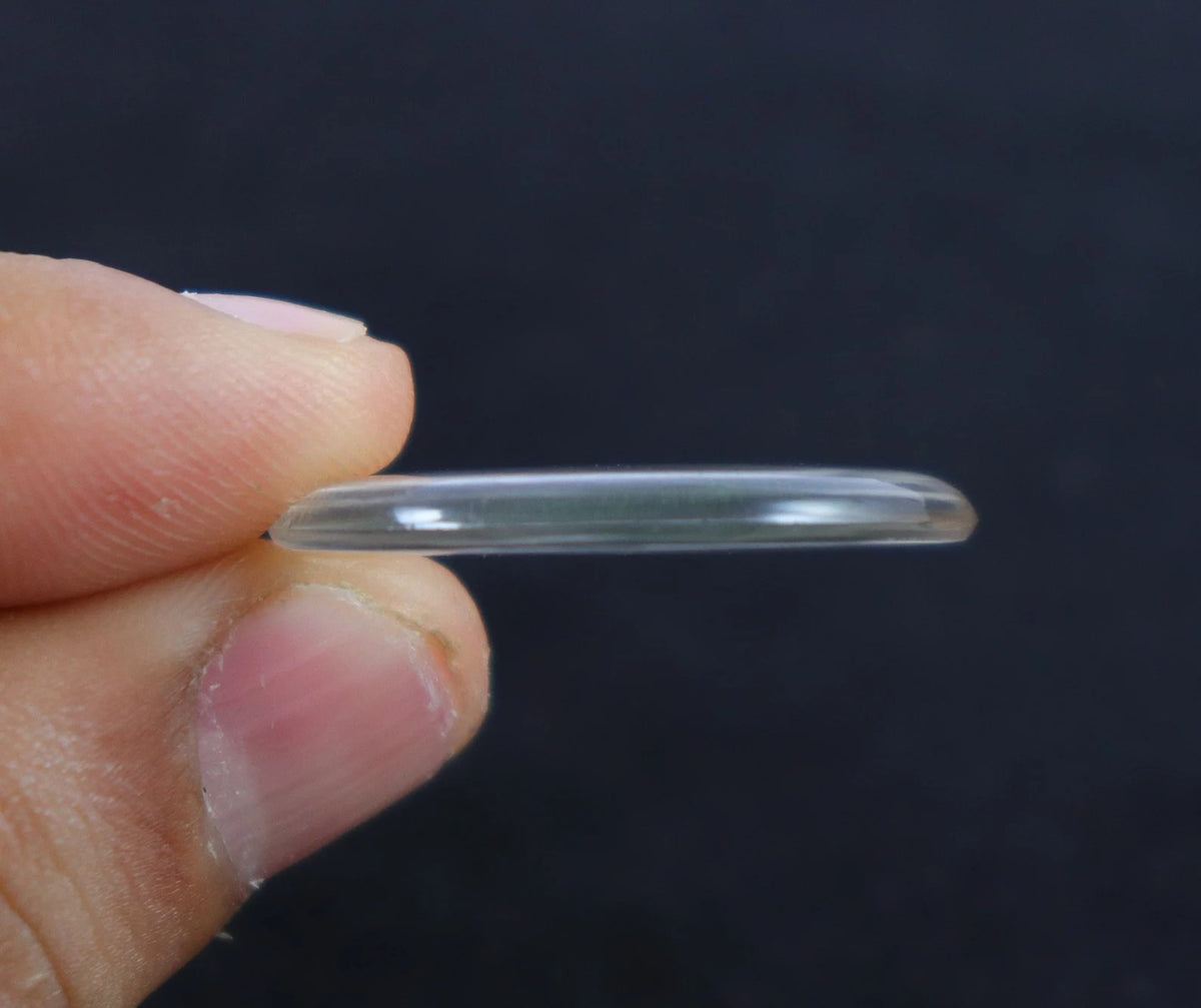 Glass Cabochons Embellishments 25x5 MM (Pack of 10 PCs) Round Double Side Flat Transparent For DIY Crafts Jewellery Making Magnets