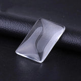 Glass Cabochons Embellishments 25x18x5 MM (Pack of 10 PCs) Rectangle Dome Flat Back Transparent For DIY Crafts Jewellery Making Magnets