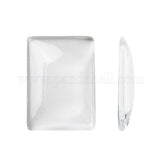 Glass Cabochons Embellishments 25x18x5 MM (Pack of 10 PCs) Rectangle Dome Flat Back Transparent For DIY Crafts Jewellery Making Magnets