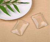 Glass Cabochons Embellishments 25x18x5 MM (Pack of 10 PCs) Rectangle Dome Flat Back Transparent For DIY Crafts Jewellery Making Magnets