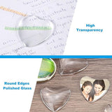 Glass Cabochons Embellishments 25x25x6 MM (Pack of 10 PCs) Heart Dome Flat Back Transparent For DIY Crafts Jewellery Making Magnets
