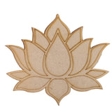 Pre-marked Laser Cut MDF Cutouts 6x5.5 Inch (1 Piece) Lotus Flower 3mm Thick Wood Shapes Bases For DIY Painting Arts Decoration Wall Hanging Gifts [jefs-embelshcabo-00003-m14]
