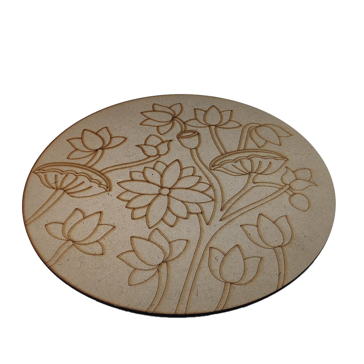 Pre-marked Laser Cut MDF Cutouts 10 Inch (1 Piece) Round Flower 3mm Thick Wood Shapes Bases For DIY Painting Arts Decoration Wall Hanging Gifts [jefs-embelshcabo-00003-m15]