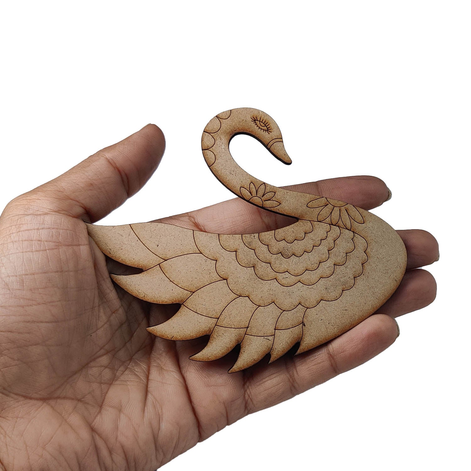 Pre-marked Laser Cut MDF Cutouts 3.5x4 Inch (1 Piece) Swan 3mm Thick Wood Shapes Bases For DIY Painting Arts Decoration Wall Hanging Gifts [jefs-embelshcabo-00003-m7]