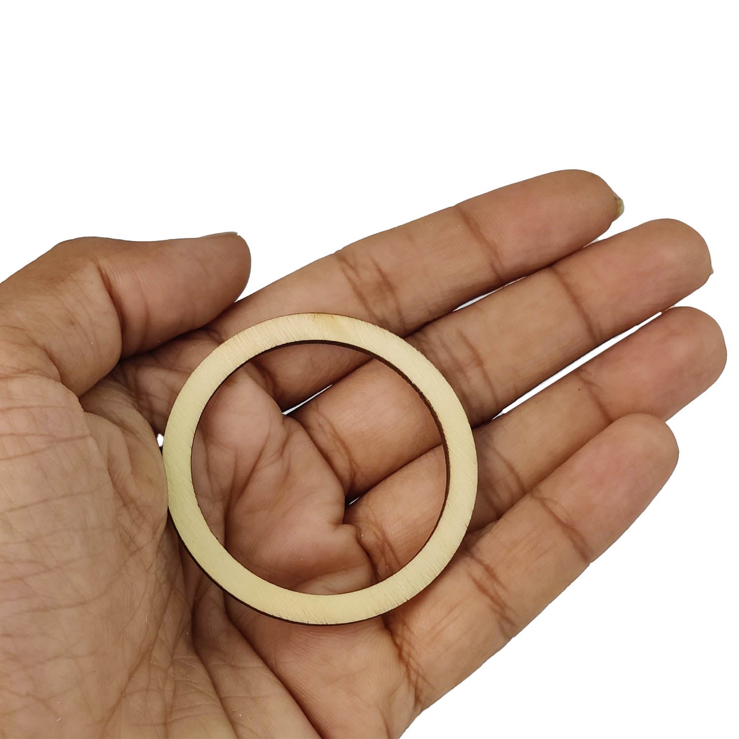 Wooden Rings 5x0.25 CM (10 Pieces) Round For Sewing Macrame Crochet DIY Crafts Painting Arts Decoration [jefs-embelshcabo-00004-m1]