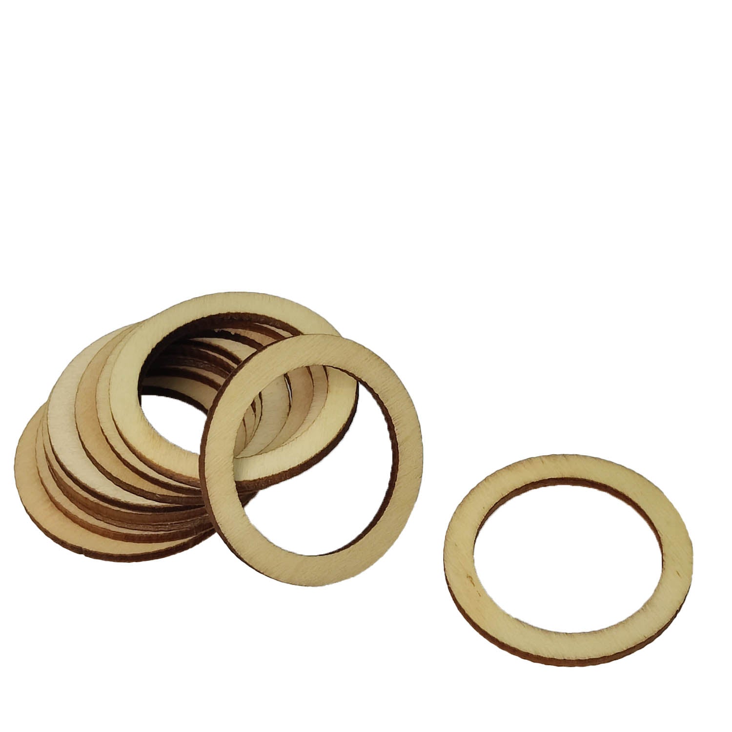 Wooden Rings 4x0.25 CM (10 Pieces) Round For Sewing Macrame Crochet DIY Crafts Painting Arts Decoration [jefs-embelshcabo-00004-m3]