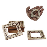 Wooden Rings 49x49x2 MM (10 Pieces) Square For Sewing Macrame Crochet DIY Crafts Painting Arts Decoration [jefs-embelshcabo-00004-m7]