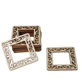 Wooden Rings 49x49x2 MM (10 Pieces) Square For Sewing Macrame Crochet DIY Crafts Painting Arts Decoration [jefs-embelshcabo-00004-m7]