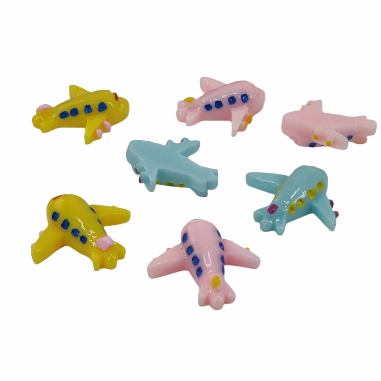 Resin Plane Flatbacks (Random Colors, Pack of 5) Multicolor Embellishments Cabochons For DIY Crafts Passports Gift Making [jefs-embelshcabo-00010-m1]