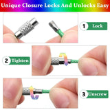 Stainless Steel Strong Cable Wire Keychain Cords Finished Dia 1.9 Inch Thickess 1.5 MM With Screw Clasps For ID Tags Luggage Multipurpose [jefs-gnrlcrftsupp-00004]