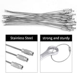 Stainless Steel Strong Cable Wire Keychain Cords Finished Dia 1.9 Inch Thickess 1.5 MM With Screw Clasps For ID Tags Luggage Multipurpose [jefs-gnrlcrftsupp-00004]